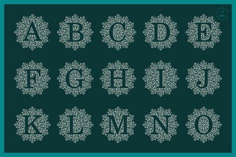 Download Mandala Monogram Alphabet Bundle Commercial Use DXF Files