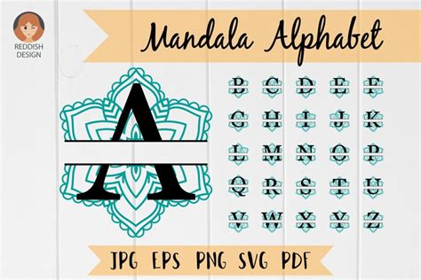 Download Mandala Monogram Alphabet Bundle Easy Edite