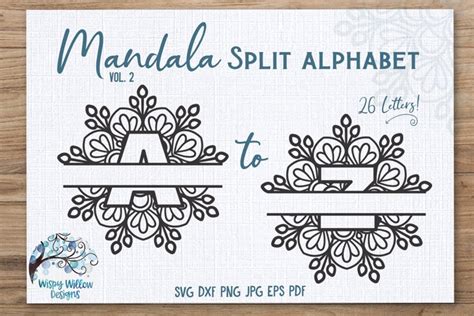 Download Mandala Monogram Alphabet Bundle Files for Cricut