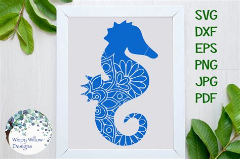 Download Mandala with Sea Horse Cut File DXF Files