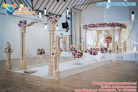 An Ornate Red and Gold Traditional Indian Mandap