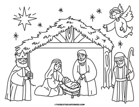 Manger Scene Coloring Page