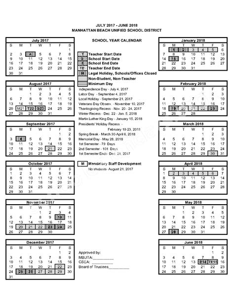 Manhattan Beach Unified Calendar