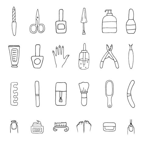 Manicure Pedicure Icons Vector Set