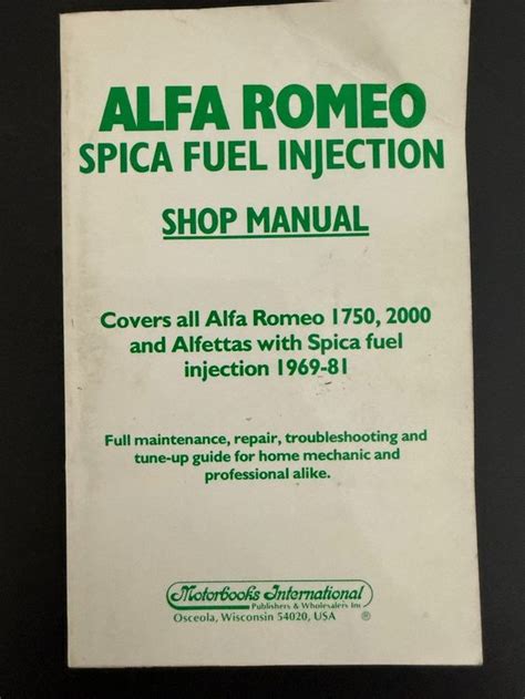Manual For ALFA SPICA Fuel Injection