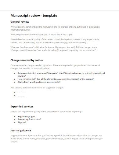 Manuscript Review Template