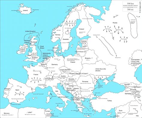 Map Europe Printable