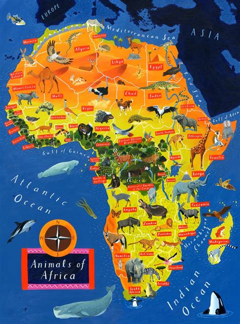 Map Of Africa Animals