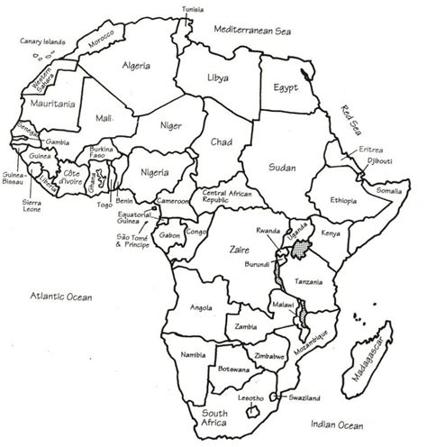 Map Of Africa Printable