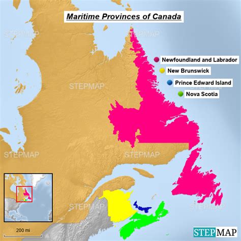 Map Of Canada Maritimes Maps of the World