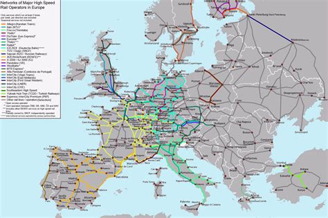 Map Of Europe By Train
