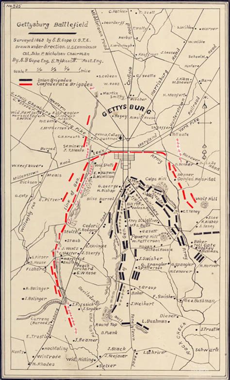 Map Of Gettysburg 1863