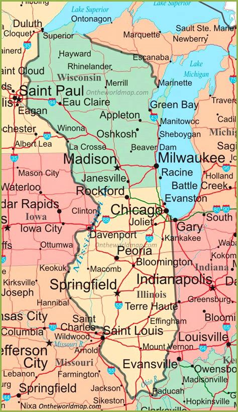 Map Of Illinois Wisconsin Border