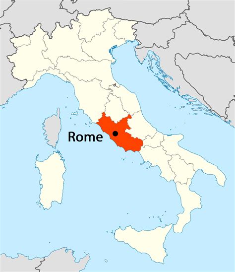 Map Of Italy With Rome