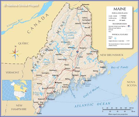 Map Of Maine Canada Border