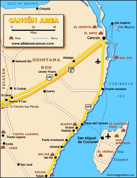 Map Of Mexico Cancun Area