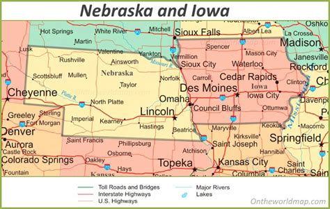 Map Of Nebraska And Iowa