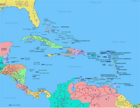 Map Of North America And Caribbean