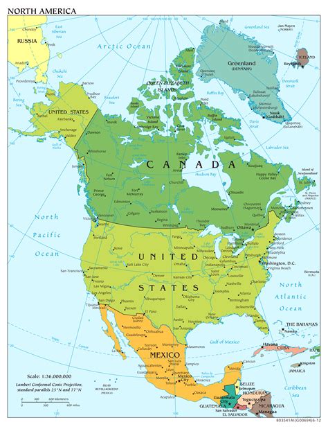 Maps of North America and North American countries Political maps