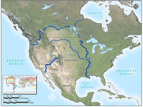 Map Of North America Rivers