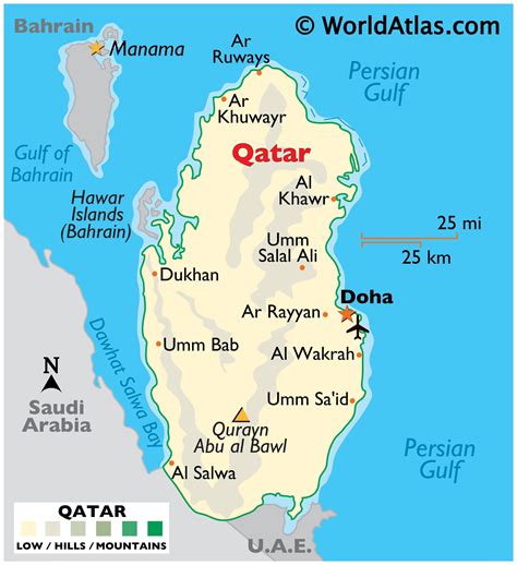 Qatar Map / Geography of Qatar / Map of Qatar