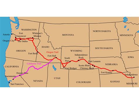 Map Of The Oregon Trail