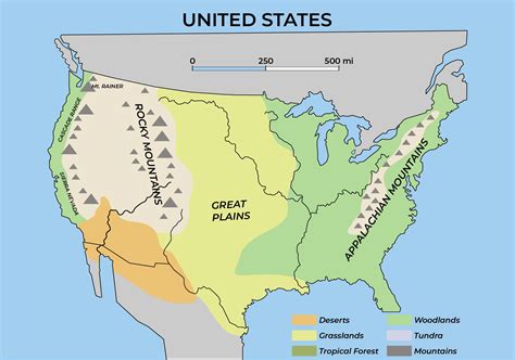 Map Of The Us With Mountains