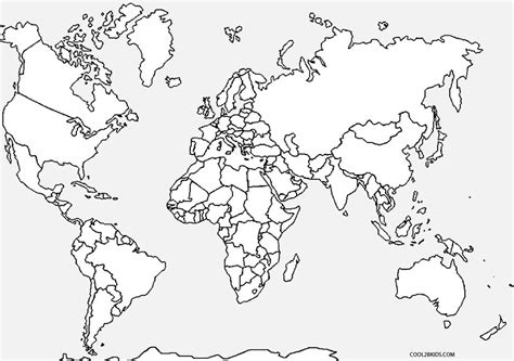 Map Of The World Coloring Sheet