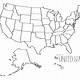 Map Of United States Black And White Printable