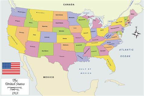 Map Of Usa With Directions