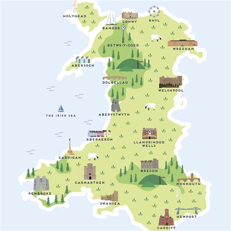 Map Of Wales Printable