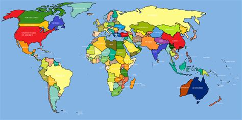 Download HD Map Of The World Showing Countries Country Name High