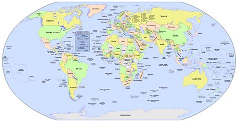 Map Of World Countries Labeled