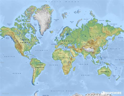 Map Of World Physical Features