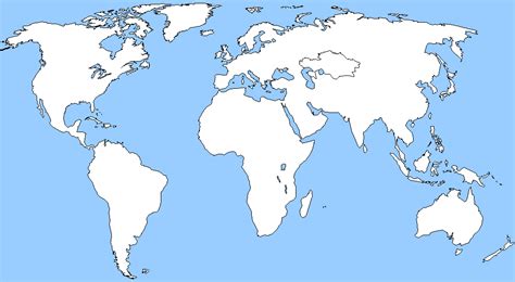 Map Of World Without Names
