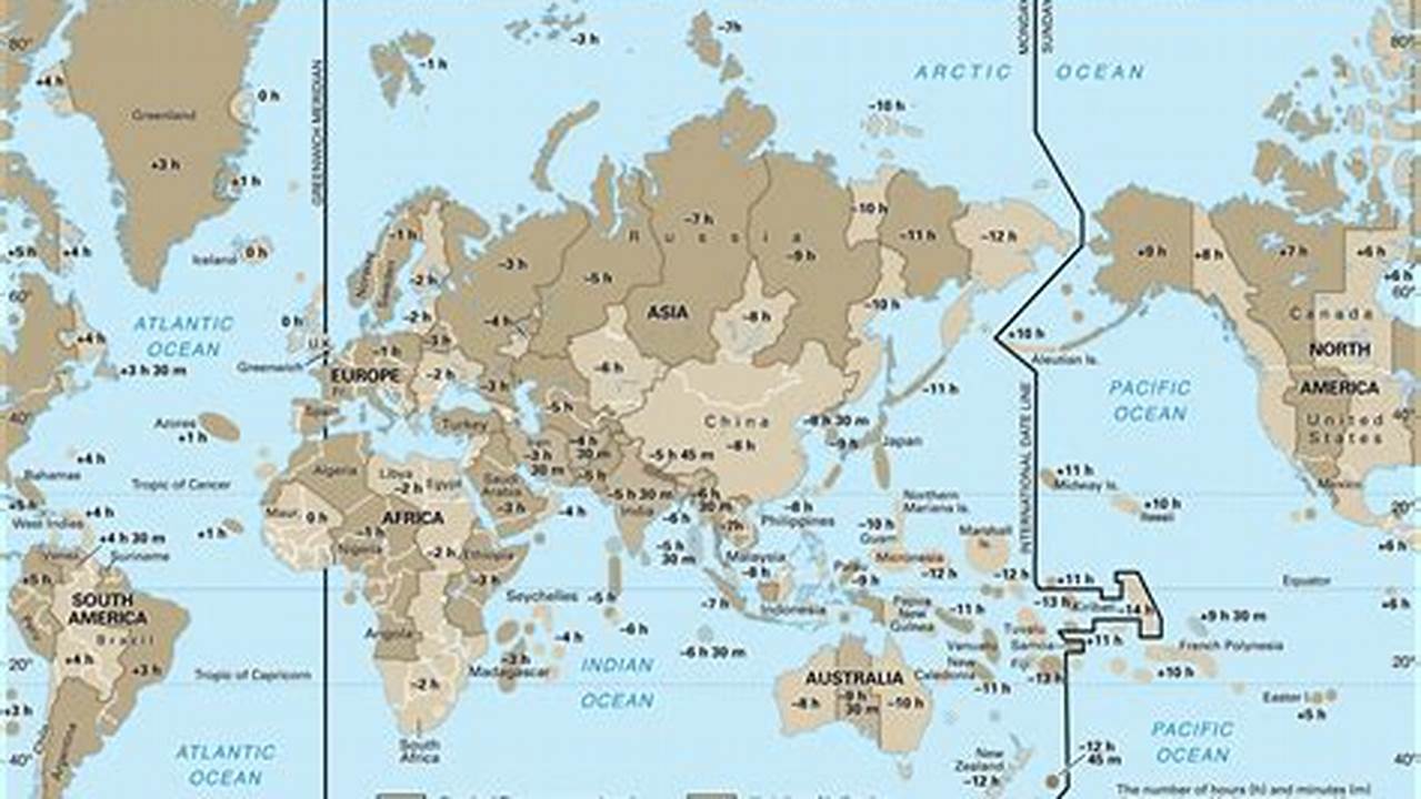 Map With Time Zone Lines