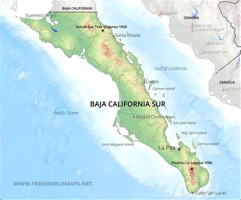 Detailed Baja California Map Printable Maps