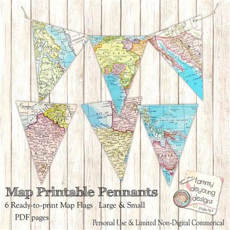 Map Banner Garland Printable