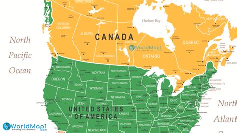 Map Of United States And Canada My Blog