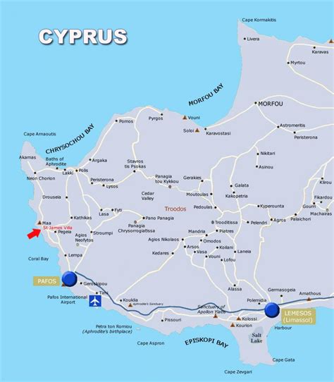 Map Coral Bay Cyprus Map Of West