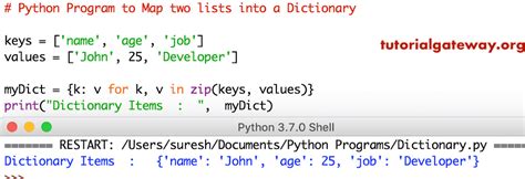 Map List To Dictionary Python