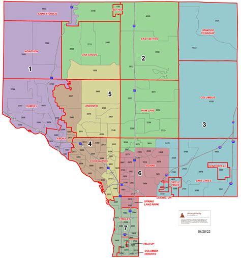 Anoka County, MN Zip Code Wall Map Basic Style by MarketMAPS MapSales