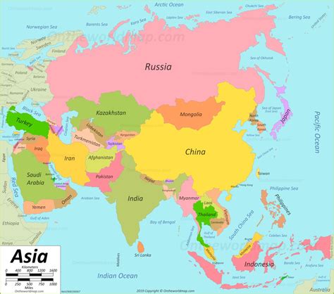 Map Of Asia Printable