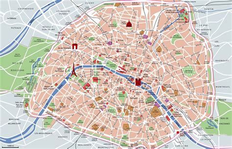 Paris maps Top tourist attractions Free, printable