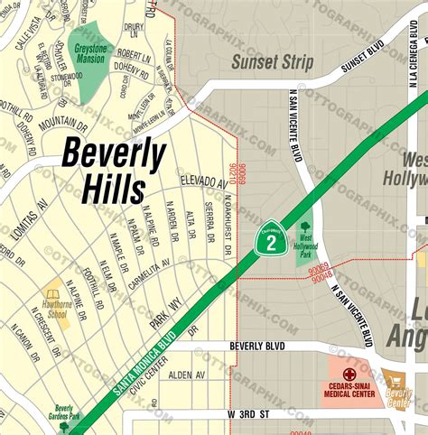 32 Beverly Hills California Map Maps Database Source