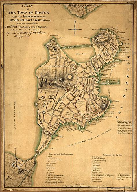 1770 MAP BOSTON Harbour, with the surroundings, &c BostonBoston Mass