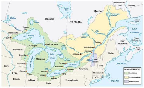 Map Of Canada St Lawrence River Maps of the World