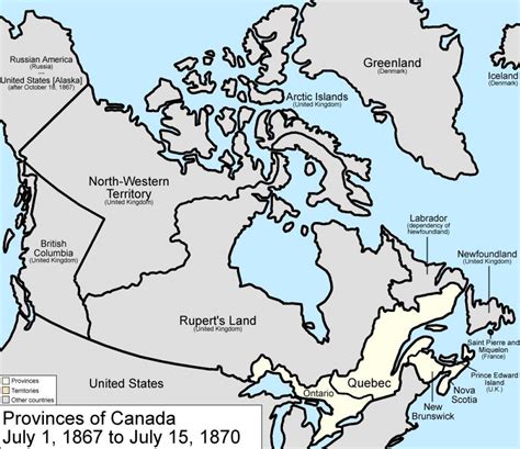 Map of Canada upon its establishment in 1867 [1350x993] MapPorn