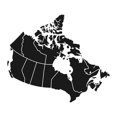 Canada map icon white Royalty Free Vector Image