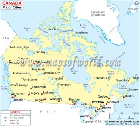 Canada Map Cities Oppidan Library